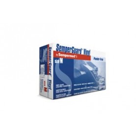 Sempermed USA VPF103 Glove, Industrial, Disposable, Vinyl, Medium, Powder Free (PF), Smooth Surface, Beaded Cuff, Ambidextrous, 100/bx, 10 bx/cs