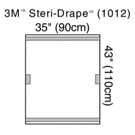 3M Health Care 1012 Fluoroscope Drape, 35" x 43", Transparent, 2 Adhesive Strips & 2 Adhesive Patches, 10/bx, 4 bx/cs (Continental US+HI Only)