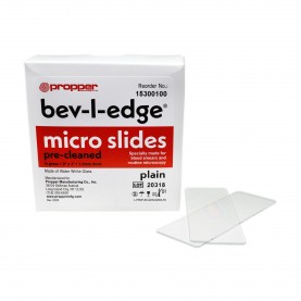 PROPPER MFG CO 15300100 MICROSCOPE SLIDE BEVEL EDGE 3"X1" 72S