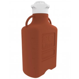 15K-3121-OEM EZgrip® Carboy, 20L, Amber HDPE, 120mm Cap, Foxx Life Sciences 