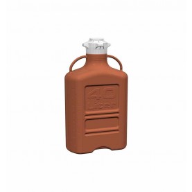 15K-5221-OEM EZgrip® Carboy, 40L, Amber HDPE, 120mm Cap (with Spigot), Foxx Life Sciences 