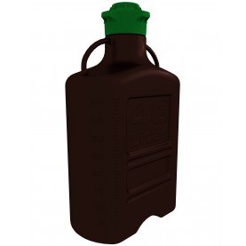 15N-5161-OEM EZgrip® Carboy, 40L, Dark Amber PP, 120mm Green Versa Cap, Foxx Life Sciences 