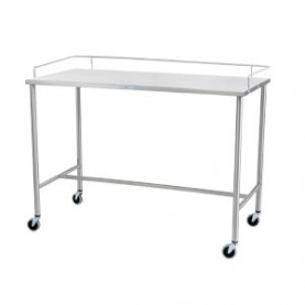 Blickman Industries 0123026100 Sawyer Instrument Table 30"W x 34"H x 26"D On 3" Casters, Brake, 3 Sided Guardrail (DROP SHIP ONLY)