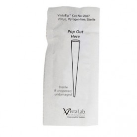 VistaLab 250 µL Pipette Tips, Clear, Sterile, Individually Wrapped, 200 Tips