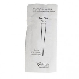 VistaLab 1250 µL Pipette Tips, Clear, Sterile, individually wrapped, 200 Tips