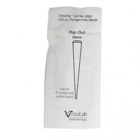 2028 VistaLab 1250 µL Pipette Tips, Clear, Sterile, Racked, 200 Tips