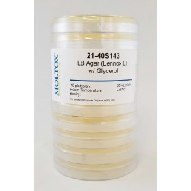 21-40S143, LB Agar w/ glycerol, Plated Agar, 20 ml/plate, Culture Media, Moltox