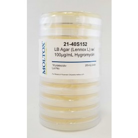 21-40S152, LB Agar (Lennox L) w/ 100ug/ml, Plated Agar, 20 ml/plate, Culture Media, Moltox