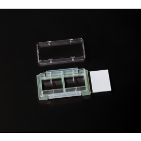 CellTreat 229162 Cell Culture Chamber Slide, 2 Chambers, Glass Slide, Sterile (12 Slides/Case) 