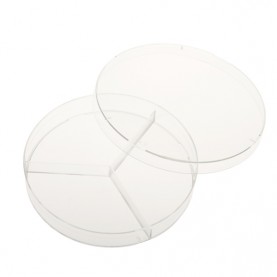 Sycamore Life Sciences SLS667683, 3 Compartment Petri Dish, 100 mm x 15 mm, Stackable, Sterile, 500 Dishes