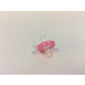 CELLTREAT Syringe Filter, Nylon, 0.2 µm, 30 mm, 7.06 cm² Filtration Area, FLL Inlet, MLS Outlet, Pink, Sterile (Box of 30, Individually Packaged) 229761