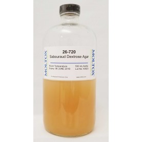 26-720, Sabouraud Dextrose Agar, Bottled Agar, 500 ml, Culture Media, Moltox