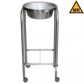 Blickman Industries 0717807166 Baker Single Basin Solution Stand, 33"H, Stainless Steel w/Basin, H-Brace, MRI Safe (DROP SHIP ONLY)