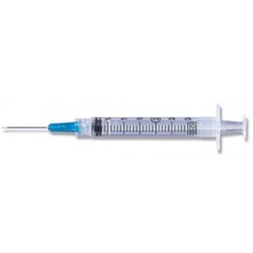 BD 309582 Syringe/ Needle Combination, 3mL, Luer-Lok Tip, 25G x 1½", 100/bx, 8 bx/cs (Continental US Only) (Drop Ship Requires Pre-Approval)