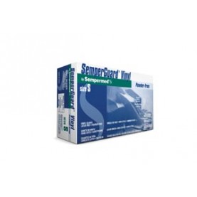 Sempermed USA VPF102 Glove, Industrial, Disposable, Vinyl, Small, Powder Free (PF), Smooth Surface, Beaded Cuff, Ambidextrous, 100/bx, 10 bx/cs