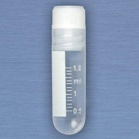 Globe Scientific 2.0 mL Cryogenic Vial, Natural, Sterile, Internally Threaded, Attached Screw Cap with Molded O-Ring, Round Bottom (Case of 500)