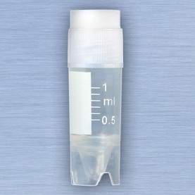 Globe Scientific 1.0 mL Cryogenic Vial, Natural, Sterile, Self-Standing, External Thread Cap