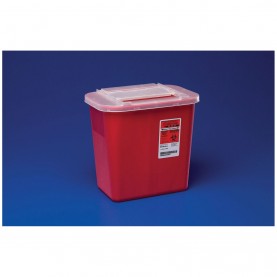 Container, 2 Gal, Red, Clear Lid, 10.1"H x 7¼"D x 8½"W, 20/cs (28 cs/plt) (020583) (Continental US Only)