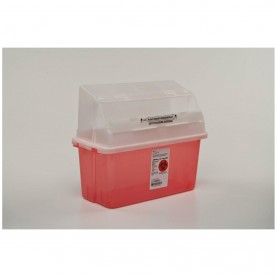 Sharps Container, Translucent Red, 5 Qt, Junior, 14"H x 6"D x 13"W, 14/cs (15 cs/plt) (Continental US Only)
