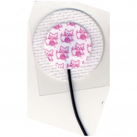 ECG Electrode, Neonatal, KittyCat, Pre-Wired, Cloth 1053NPSM, Radiolucent Lead Wires, 3/strip, 100 strip/cs (Continental US Only)