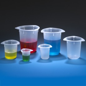 3645 Globe Scientific Tri-Corner,Polypropylene, 800 mL, 138 mm Height, 107 mm O.D. (Case of 100)