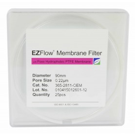 365-2811-OEM EZFlow®  Membrane Disc Filter, 0.22µm Hydrophobic PTFE, 90mm, 25/pack, Foxx Life Sciences