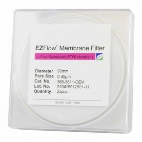 365-3811-OEM EZFlow®  Membrane Disc Filter, 0.45µm Hydrophobic PTFE, 90mm, 25/pack, Foxx Life Sciences