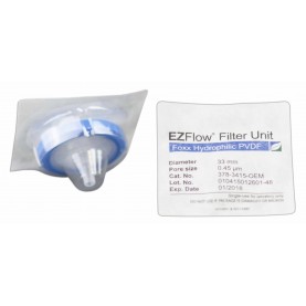 378-3415-OEM EZFlow®  Syringe Filter, 0.45µm Hydrophilic PVDF, 33mm, Sterile, 100/pack, Foxx Life Sciences