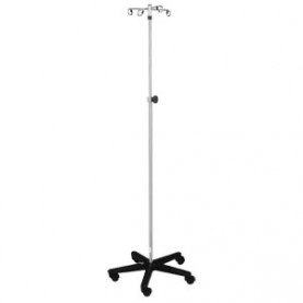 Blickman Industries 0539A02304 IV Stand, Washable Cart, 4 Hook Ram's Horn, 5 Leg Base On Unhooded Washable Casters (DROP SHIP ONLY)
