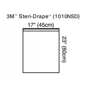 3M Health Care 1010NSD Towel Drape, Large, 17" x 23", Non-Sterile, Clear Plastic, Adhesive Strip, 100/cs (Continental US+HI Only)