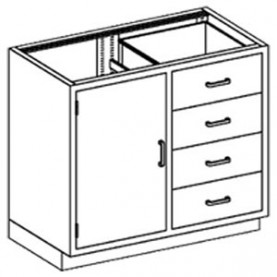 Blickman Industries 2013435000 Base Cabinet 35"W x 35 3/4"H x 22"D, (4) Drawers On Right, (1) Door On Left, Countertop, Sink On Left (DROP SHIP ONLY)