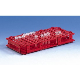 BrandTech 4341002 84-Well Cryogenic Tube Rack, Fits 13mm Diameter Tubes, Red