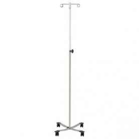 Blickman Industries 0561310000 IV Stand, 2 Hook, Tru Loc Mechanism, 4 Leg, Chrome Base (DROP SHIP ONLY)