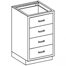 Blickman Industries 2012324000 Base Cabinet 24 1/8"W x 35 3/4"H x 22"D, (4) 1/4-1/2 Drawers (DROP SHIP ONLY)