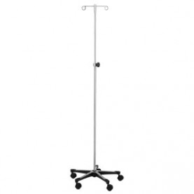 Blickman Industries 0561315000 IV Stand, 2 Hook, Tru Loc Mechanism, 5 Leg, Cast Aluminum Base (DROP SHIP ONLY)