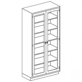 Blickman Industries 2030535000 High Cabinet 35"W x 84"H x 18"D, (5) Stainless Steel Adjustable Shelves, (1) Hinge Glass Door (DROP SHIP ONLY)