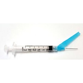 Exel Corporation 27101 Safety Syringe (3 mL) w/ Safety Needle (23G x 1"), 50/bx, 8 bx/cs