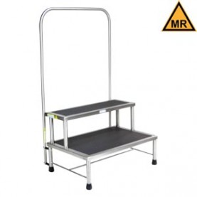 Blickman Industries 1017763100 Donnelly Foot Stool, 24"W x 16"H x 16"D, Handrail, MRI Safe (DROP SHIP ONLY)