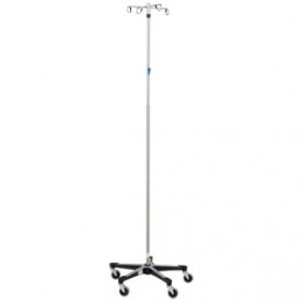 Blickman Industries 0517794400 IV Stand, 4 Hook w/Thumb Operated Slide Lock w/5 Leg Base (DROP SHIP ONLY)