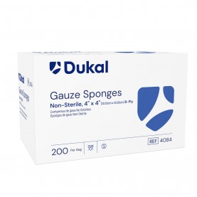 Dukal Corporation 4084 Gauze Sponge, 4" x 4", Non-Sterile, 8-Ply, 200/bg, 20 bg/cs (42 cs/plt)