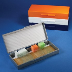 513077AST Globe Slide Storage Box,for 50 slides, 5 boxes, Various Colors