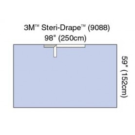 3M Health Care 9088 Steri-Drape Adhesive Drape Sheet, 98" x 60", Absorbent Impervious Material, 25/bx, 2 bx/cs (Continental US+HI Only)