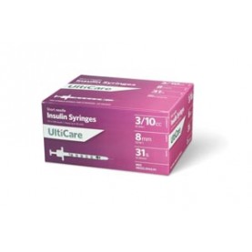 UltiMed, Inc. 9439 Insulin Syringe, 3/10cc, 31G x 5/16", 100/bx
