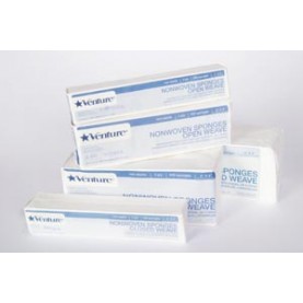 TIDI Products, LLC 260004 Venture Non-Woven 4-Ply Open Weave Sponge, 4" x 4", Non-Sterile, 200/slv, 10 slv/cs