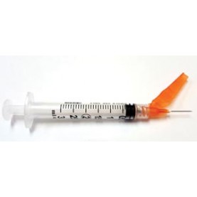 Exel Corporation 27100 Safety Syringe (3 mL) w/ Safety Needle (25G x 5/8"), 50/bx, 8 bx/cs