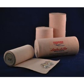 Ambra Le Roy 71450 Premium Elastic Bandage, Orthopedic, 4" x 5 yds (Stretched) with Elastic Stretch Clips, Beige, Latex Free (LF), 10/bx, 5 bx/cs