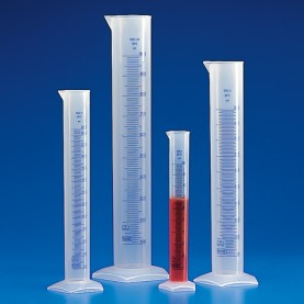 602561 Globe Scientific Graduated Cylinder, 25 mL, Polypropylene, Class B, 195 mm Height, Hexagonal Base, Printed Graduations (Pack of 30)