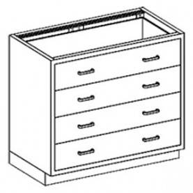 Blickman Industries 2013735000 Base Cabinet 35"W x 35 3/4"H x 22"D, (4) 1/4-1 Drawers (DROP SHIP ONLY)