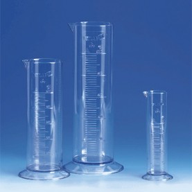 V64591 BrandTech Graduated Cylinder, 1000 mL, SAN, 285 mm Height, Circular Base, Molded Graduations (Pack of 6)