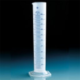 V65204 BrandTech Graduated Cylinder, 1000 mL, PMP, Class A, 440 mm Height, Hexagonal Base, Molded Graduations (Pack of 1)